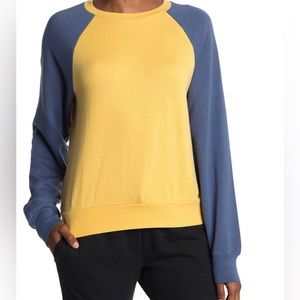 Blue and yellow sweatshirt
